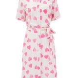Vestido Camisero Batik Abby Off White pink Big Hearts - ECRU