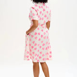 Vestido Camisero Batik Abby Off White pink Big Hearts - ECRU