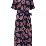 Vestido Camisero Batik Lauretta Navy Shells - ECRU