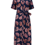 Vestido Camisero Batik Lauretta Navy Shells - ECRU