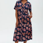 Vestido Camisero Batik Lauretta Navy Shells - ECRU
