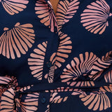 Vestido Camisero Batik Lauretta Navy Shells - ECRU