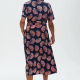 Vestido Camisero Batik Lauretta Navy Shells - ECRU