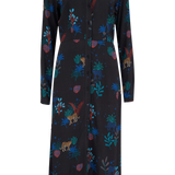 Vestido Camisero Clarissa Negro, Night Leopard - ECRU