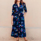 Vestido Camisero Clarissa Negro, Night Leopard - ECRU