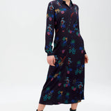 Vestido Camisero Clarissa Negro, Night Leopard - ECRU