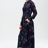 Vestido Camisero Clarissa Negro, Night Leopard - ECRU