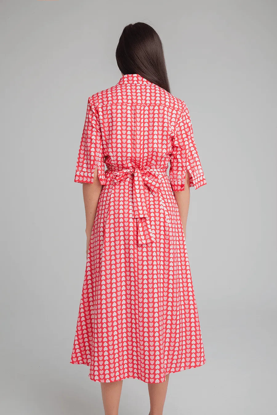 Vestido Camisero Corazones - ECRU