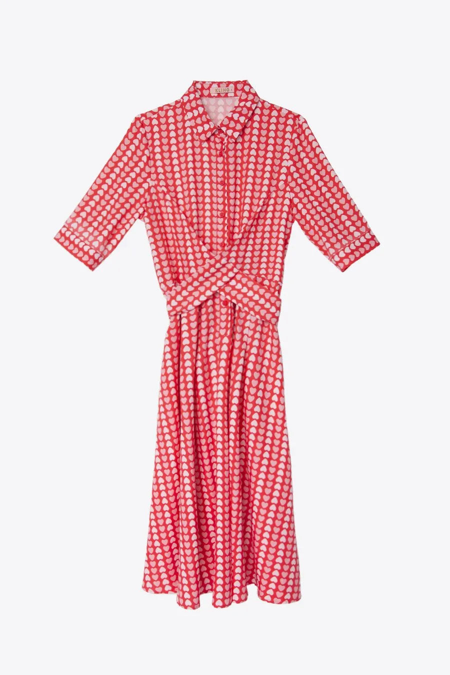 Vestido Camisero Corazones - ECRU