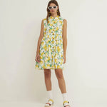 Vestido Camisero Corto Limones - ECRU