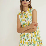 Vestido Camisero Corto Limones - ECRU