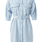 Vestido camisero de liocel - ECRU