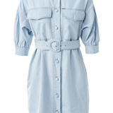 Vestido camisero de liocel - ECRU