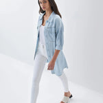 Vestido camisero de liocel - ECRU