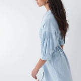 Vestido camisero de liocel - ECRU