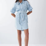 Vestido camisero de liocel - ECRU