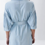 Vestido camisero de liocel - ECRU