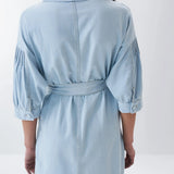 Vestido camisero de liocel - ECRU