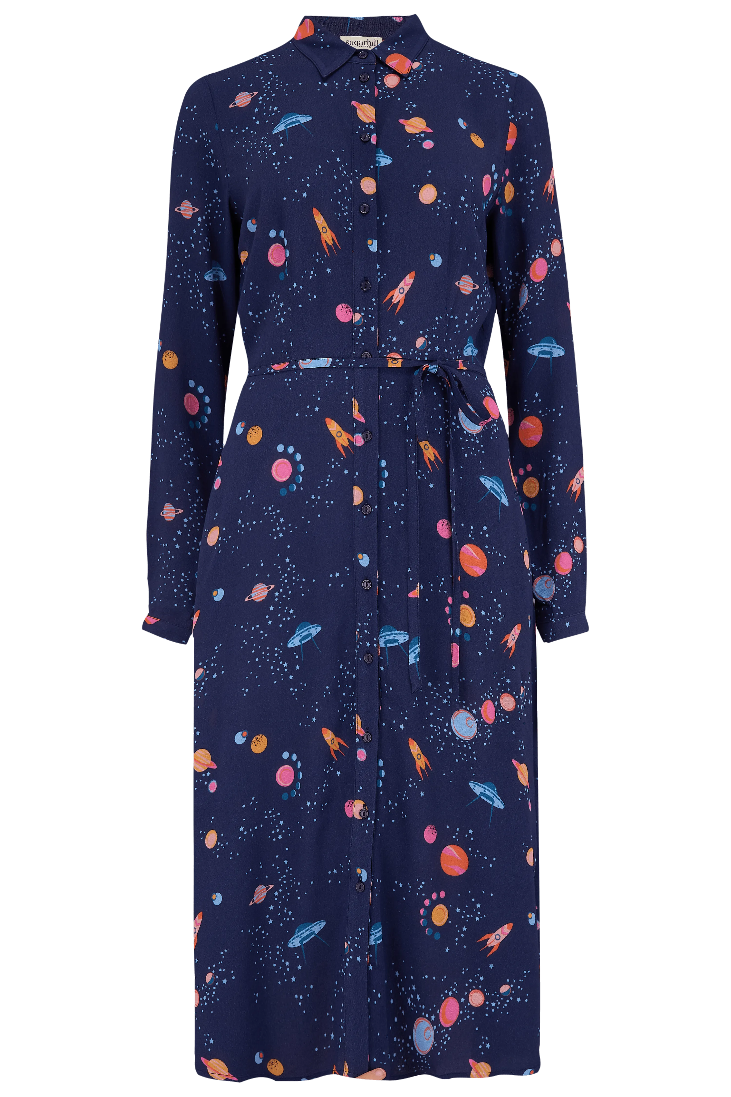 Vestido Camisero Elspeth - Azul marino, Ufo Space - ECRU