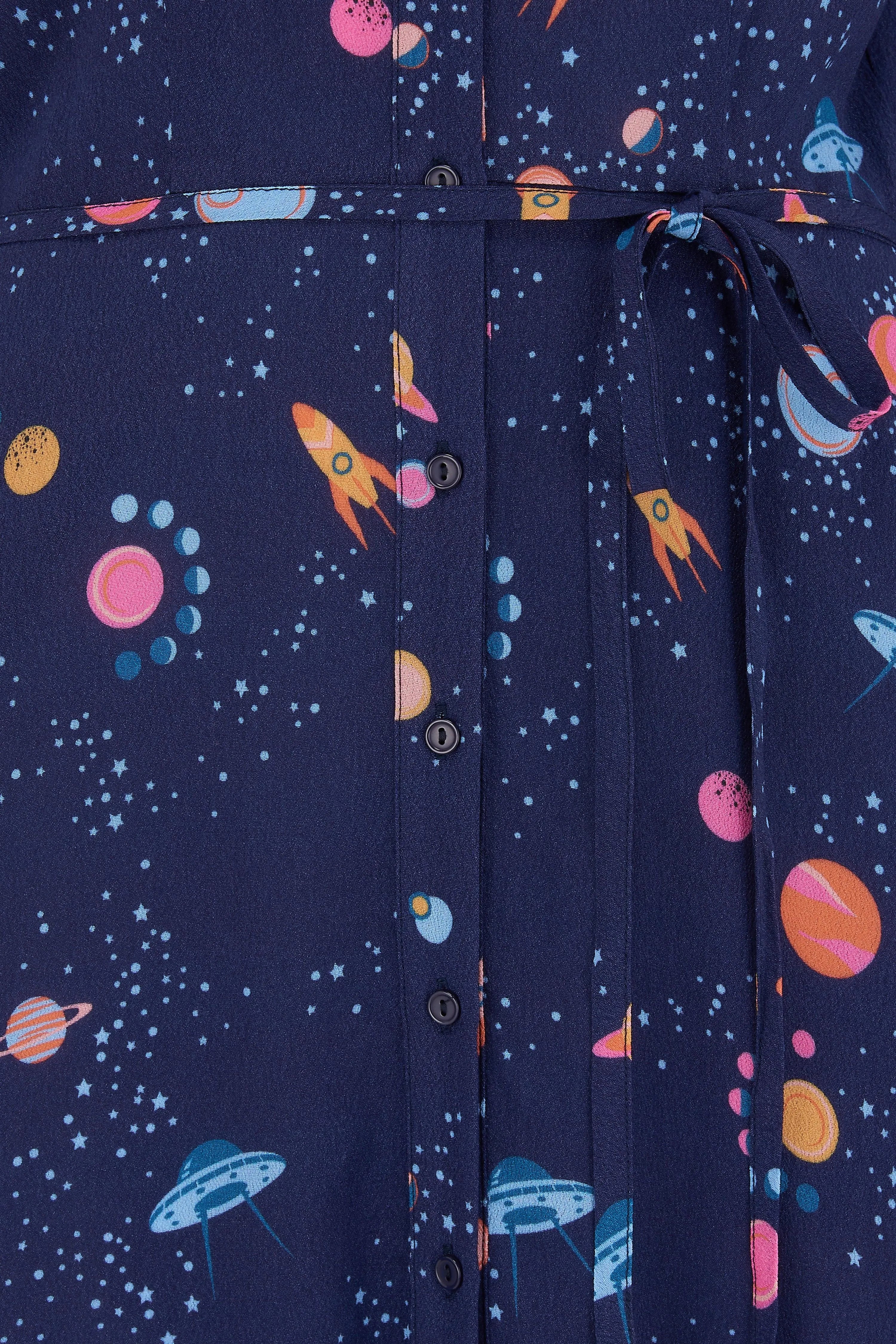 Vestido Camisero Elspeth - Azul marino, Ufo Space - ECRU