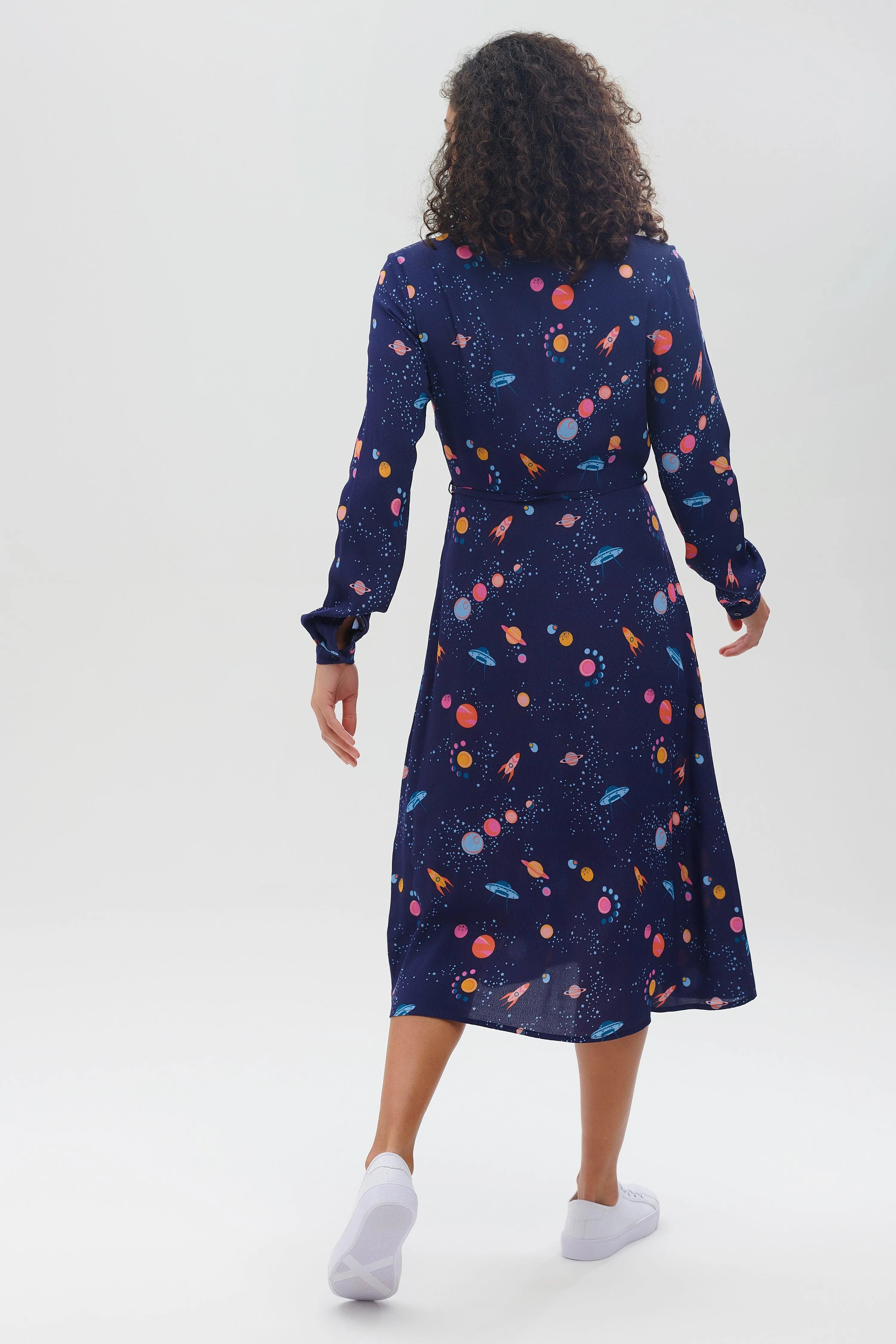 Vestido Camisero Elspeth - Azul marino, Ufo Space - ECRU