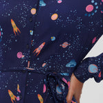 Vestido Camisero Elspeth - Azul marino, Ufo Space - ECRU