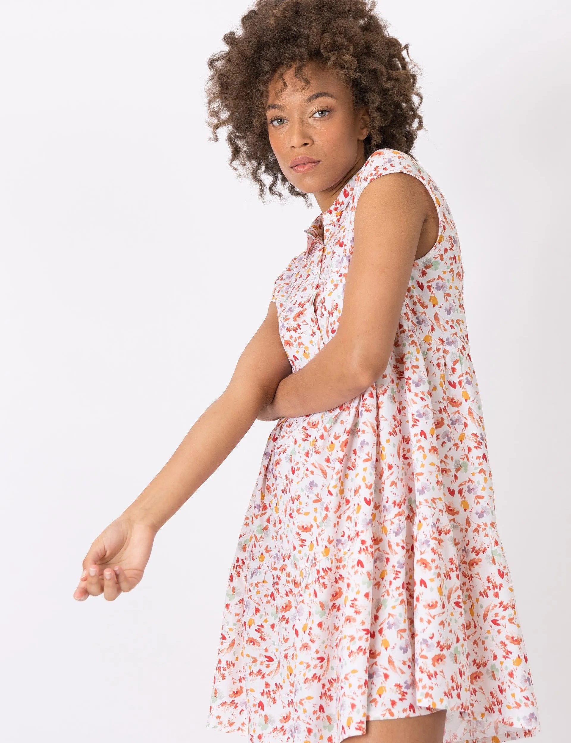 Vestido Camisero Estampado Floral Camilo 1 - ECRU