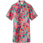 Vestido camisero flores tropical - ECRU