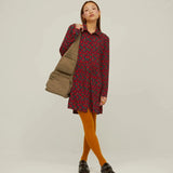 Vestido Camisero Flowers - ECRU