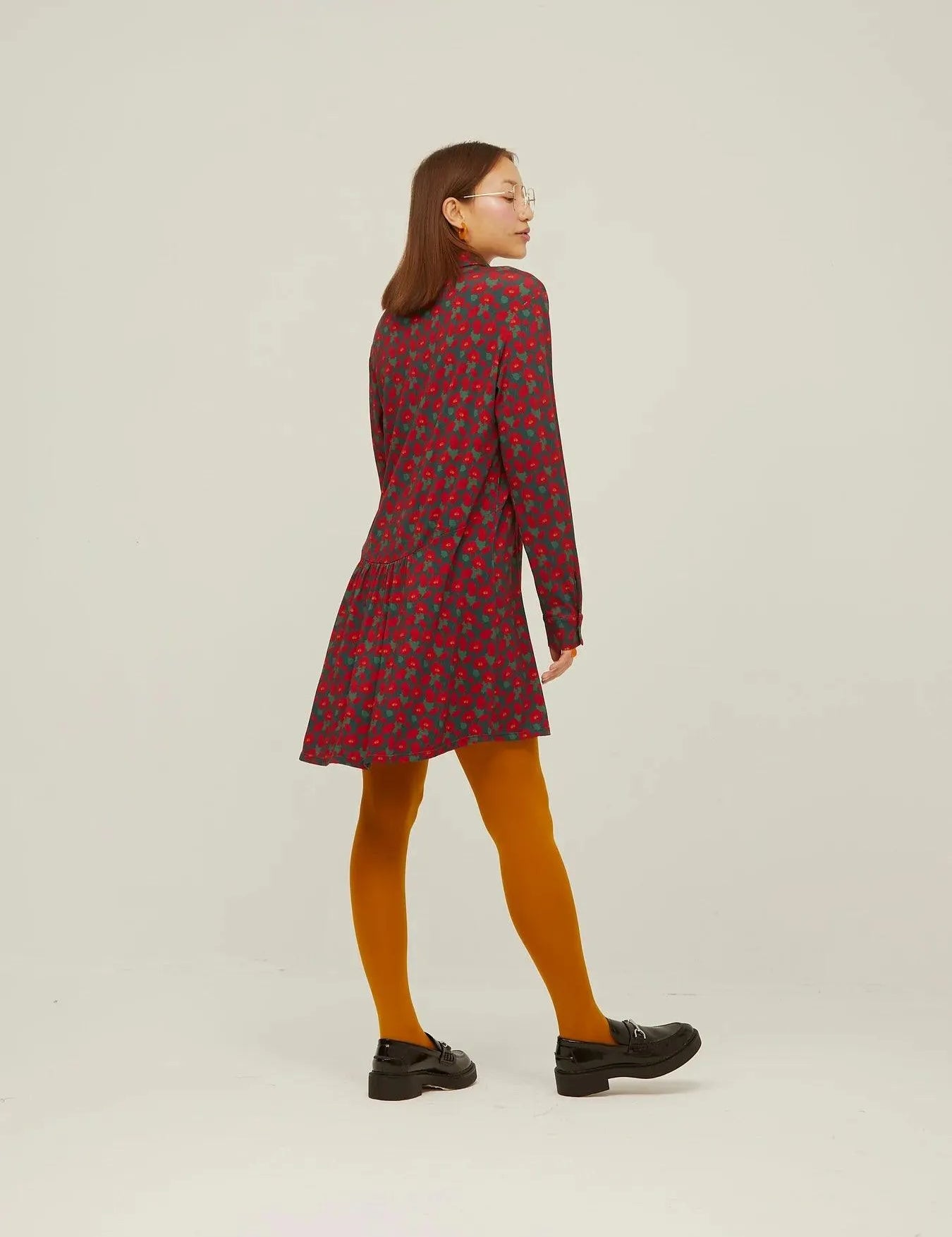 Vestido Camisero Flowers - ECRU