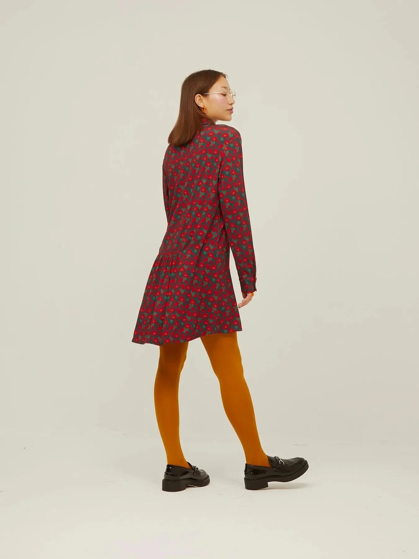 Vestido Camisero Flowers - ECRU