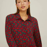 Vestido Camisero Flowers - ECRU