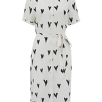 Vestido Camisero Justine Monochrome Hearts - ECRU