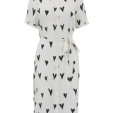 Vestido Camisero Justine Monochrome Hearts - ECRU