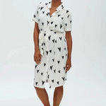Vestido Camisero Justine Monochrome Hearts - ECRU
