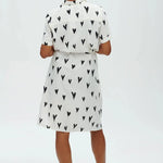 Vestido Camisero Justine Monochrome Hearts - ECRU