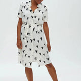 Vestido Camisero Justine Monochrome Hearts - ECRU