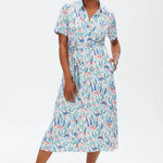 Vestido Camisero Lauretta Cream multi Lost Dinosaurs - ECRU