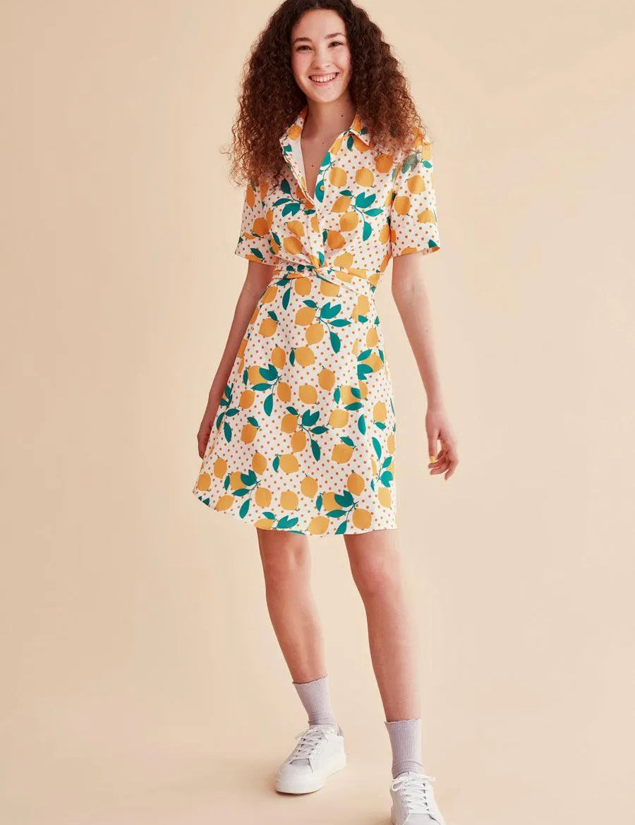 Vestido camisero limonero - ECRU