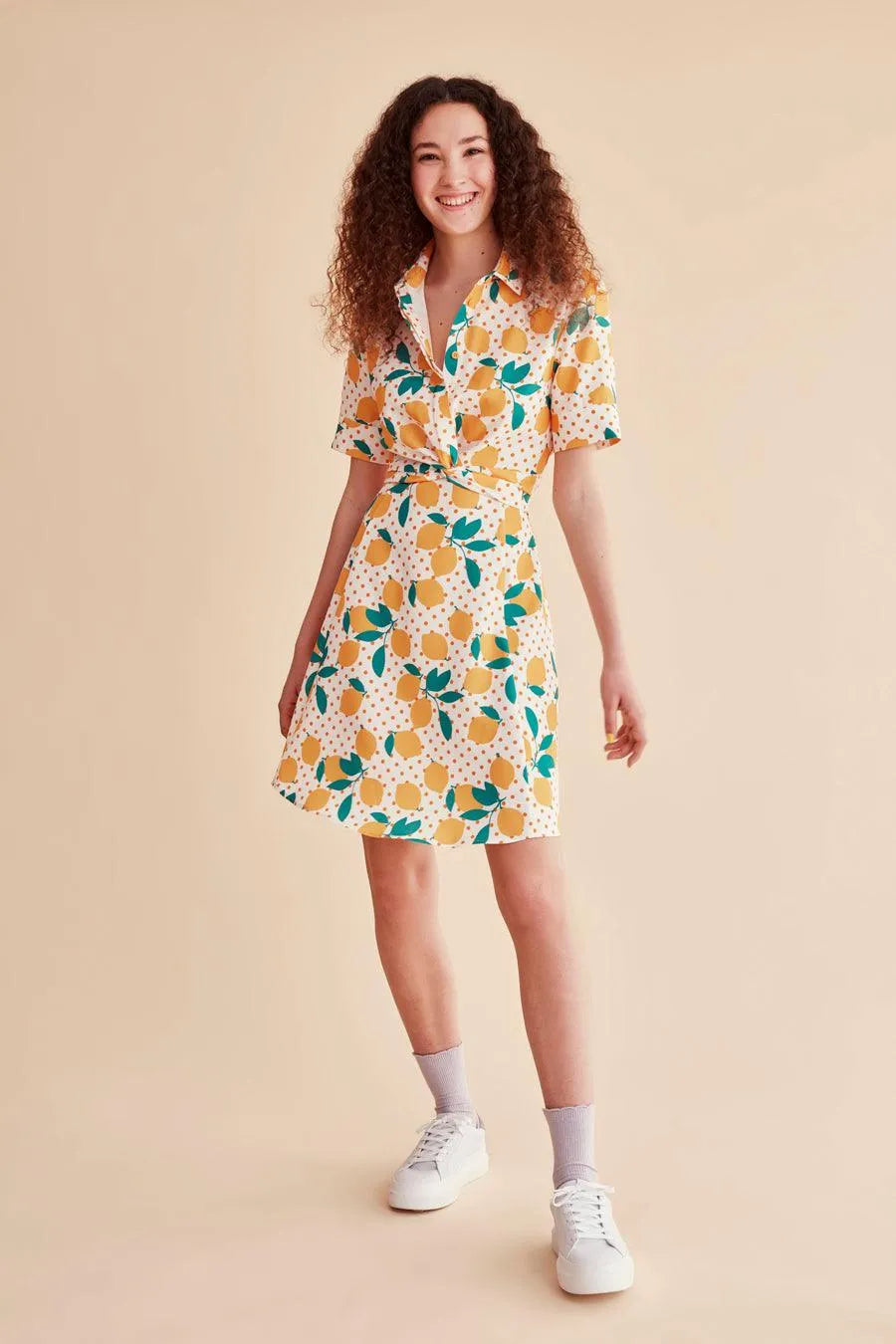 Vestido camisero limonero - ECRU