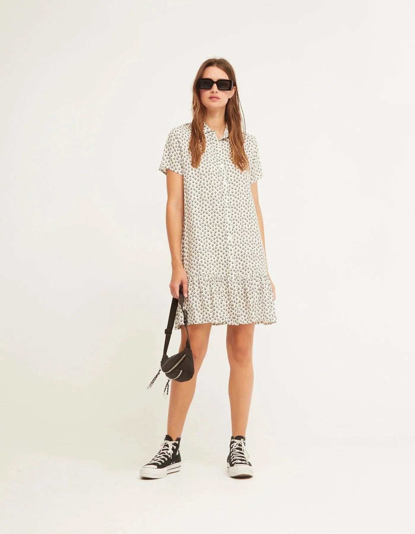 Vestido Camisero Manga Corta Birdie - ECRU