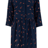 Vestido Camisero Nicky Smock Azul marino, Rust Lightning Batik - ECRU