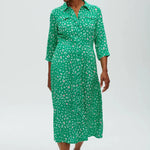 Vestido Camisero Paola Green, Leopard Love Hearts - ECRU