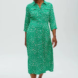 Vestido Camisero Paola Green, Leopard Love Hearts - ECRU