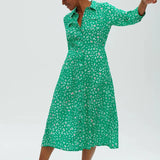 Vestido Camisero Paola Green, Leopard Love Hearts - ECRU