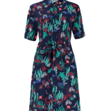 Vestido Camisero Sugarhill Dessie Navy Underwater Scene - ECRU