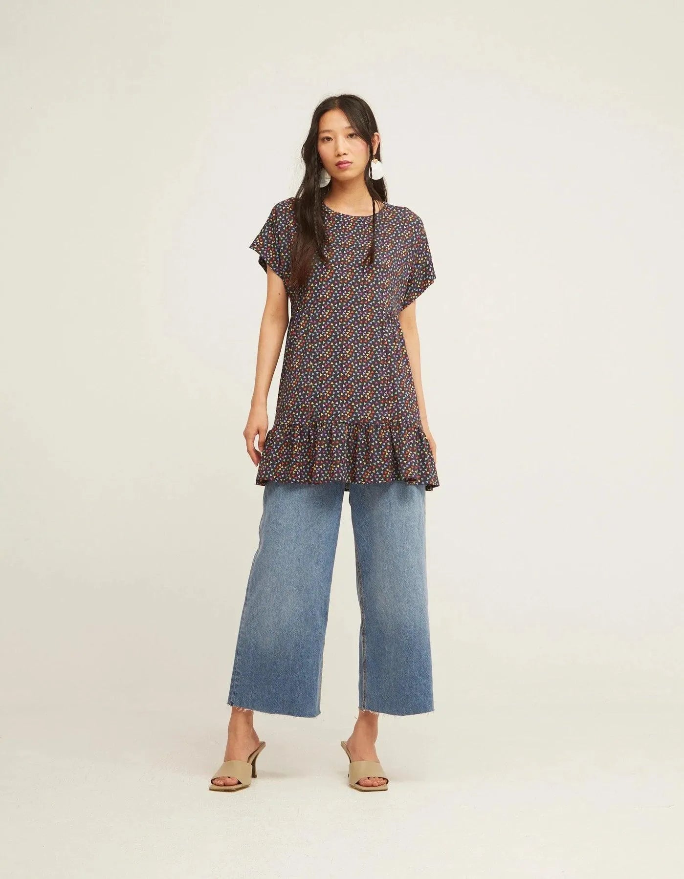 Vestido Camisero Volantes - ECRU