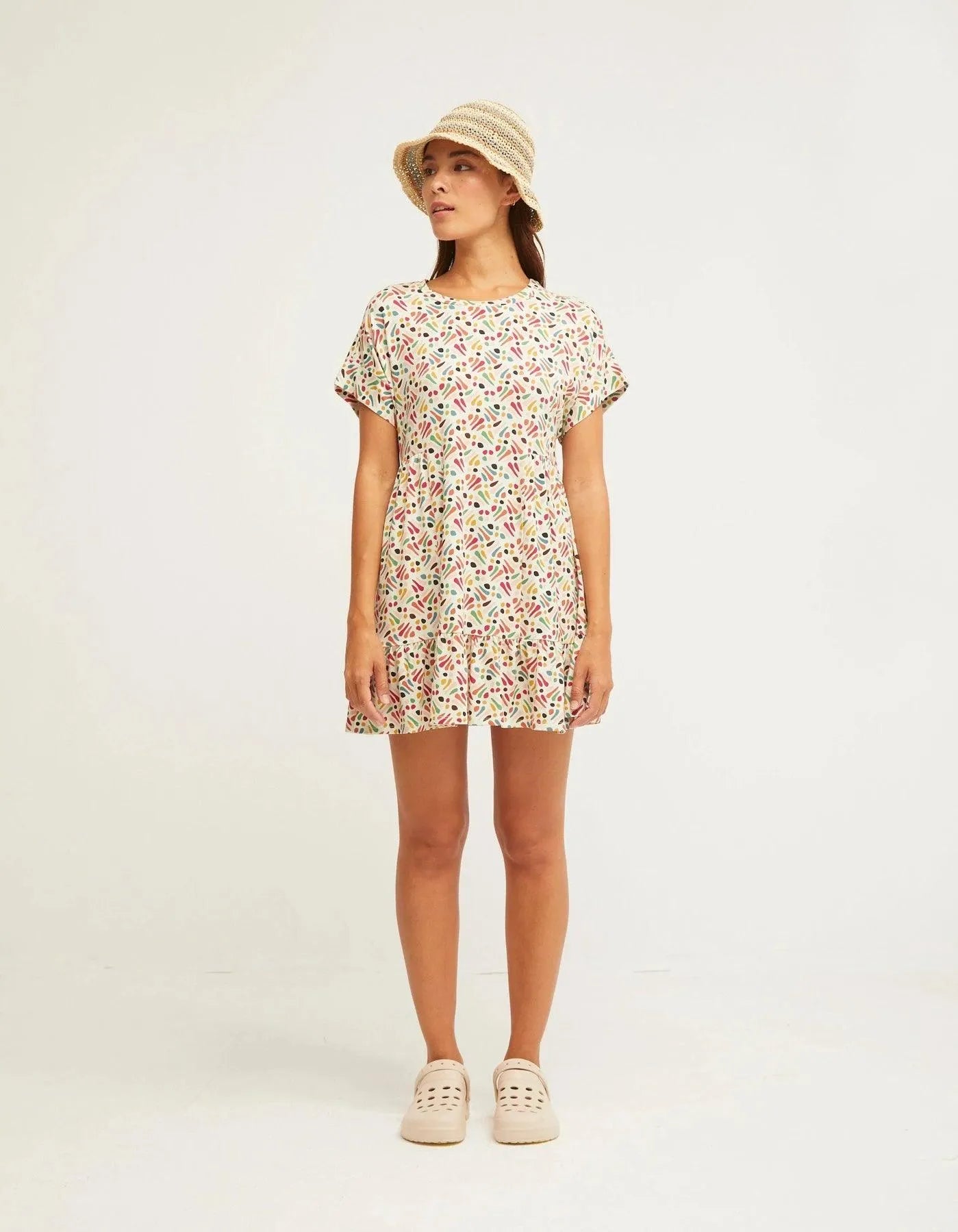 Vestido Camisero Volantes - ECRU