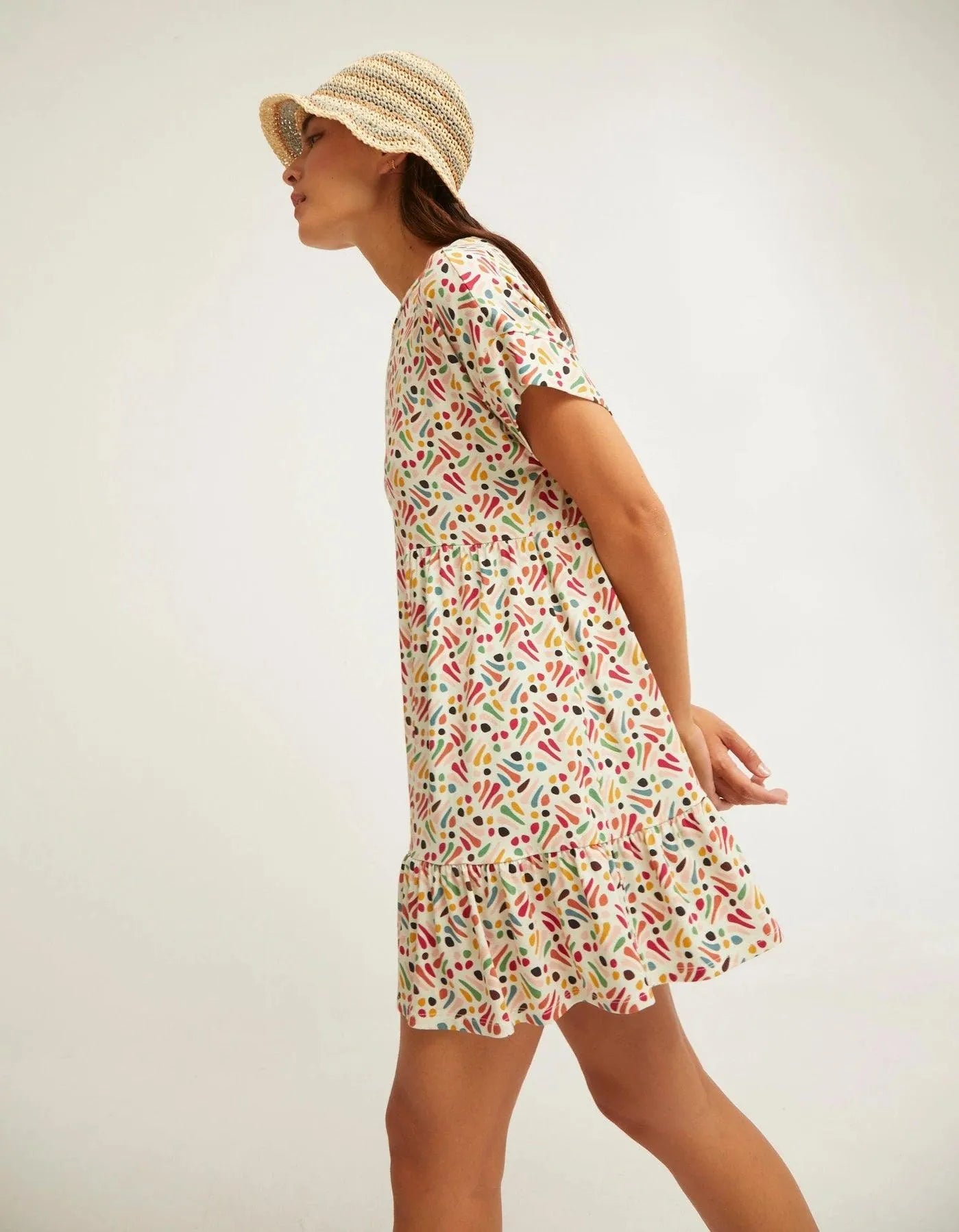 Vestido Camisero Volantes - ECRU