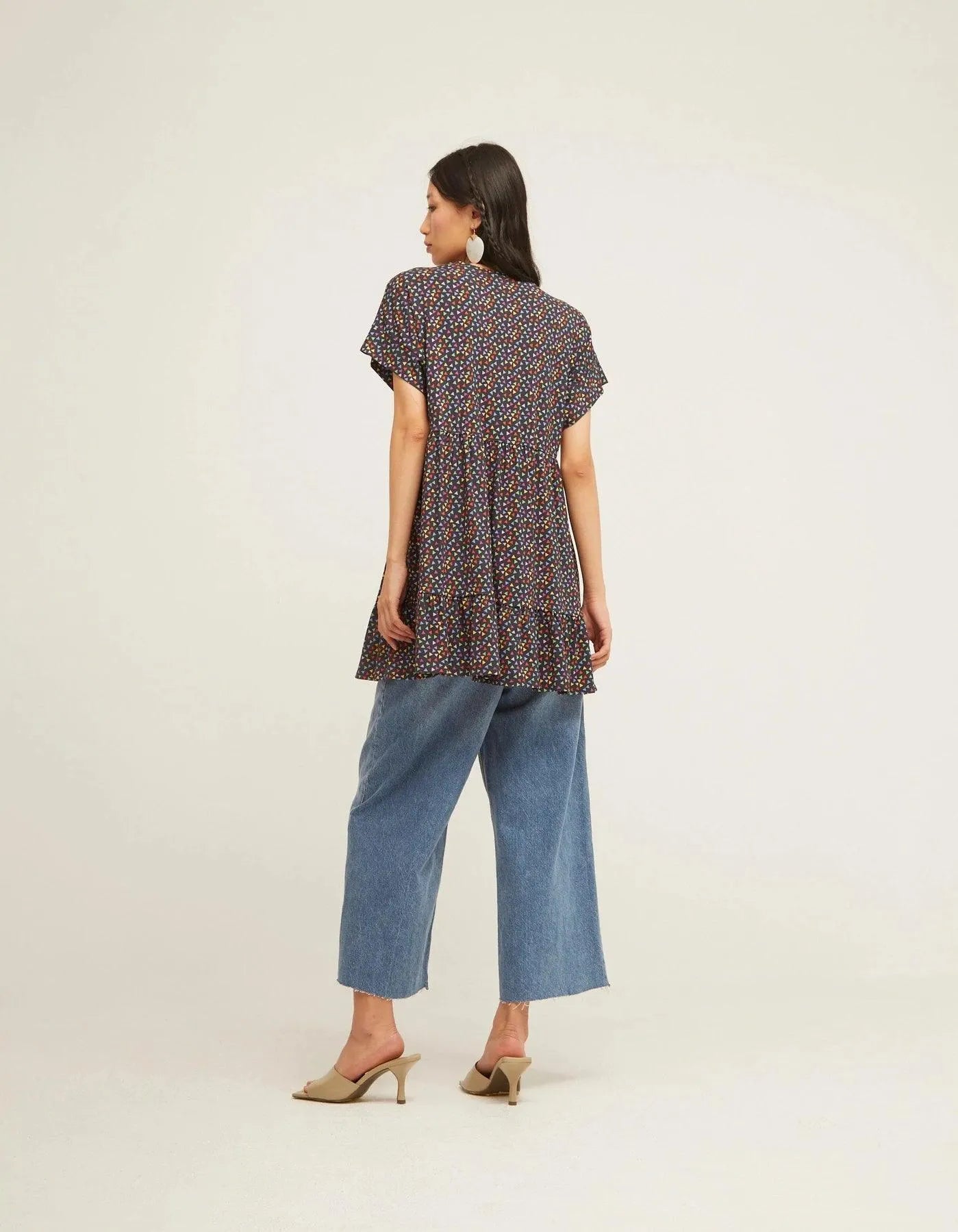 Vestido Camisero Volantes - ECRU